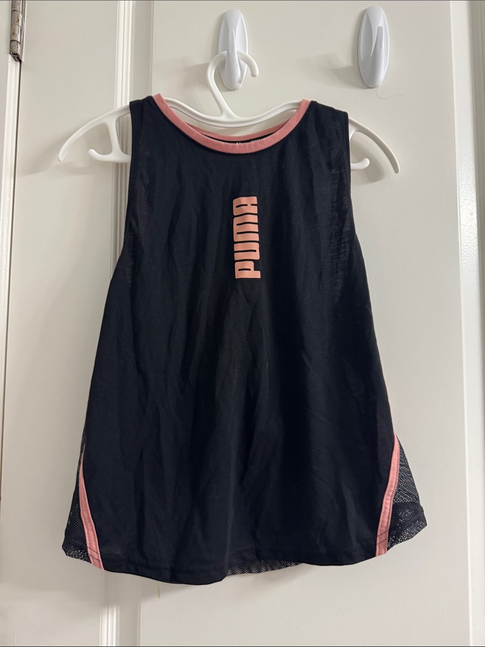 Puma Black Tank Top with Pink Trim